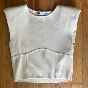 Zara Crop Top with Shoulder Pads